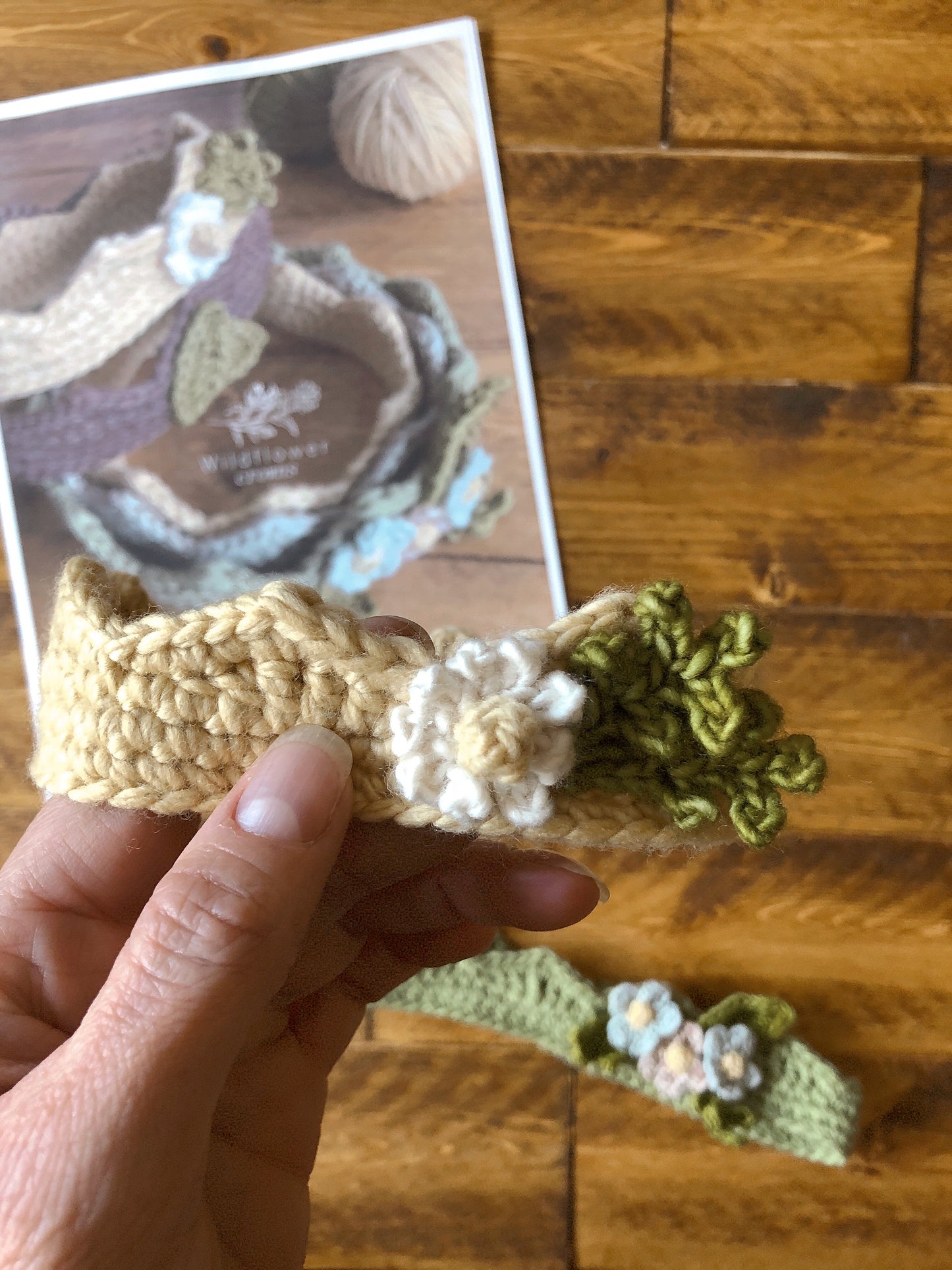 Wildflower Crown Crochet Pattern – Digital PDF, Floral Crochet Crown in 5 Sizes
