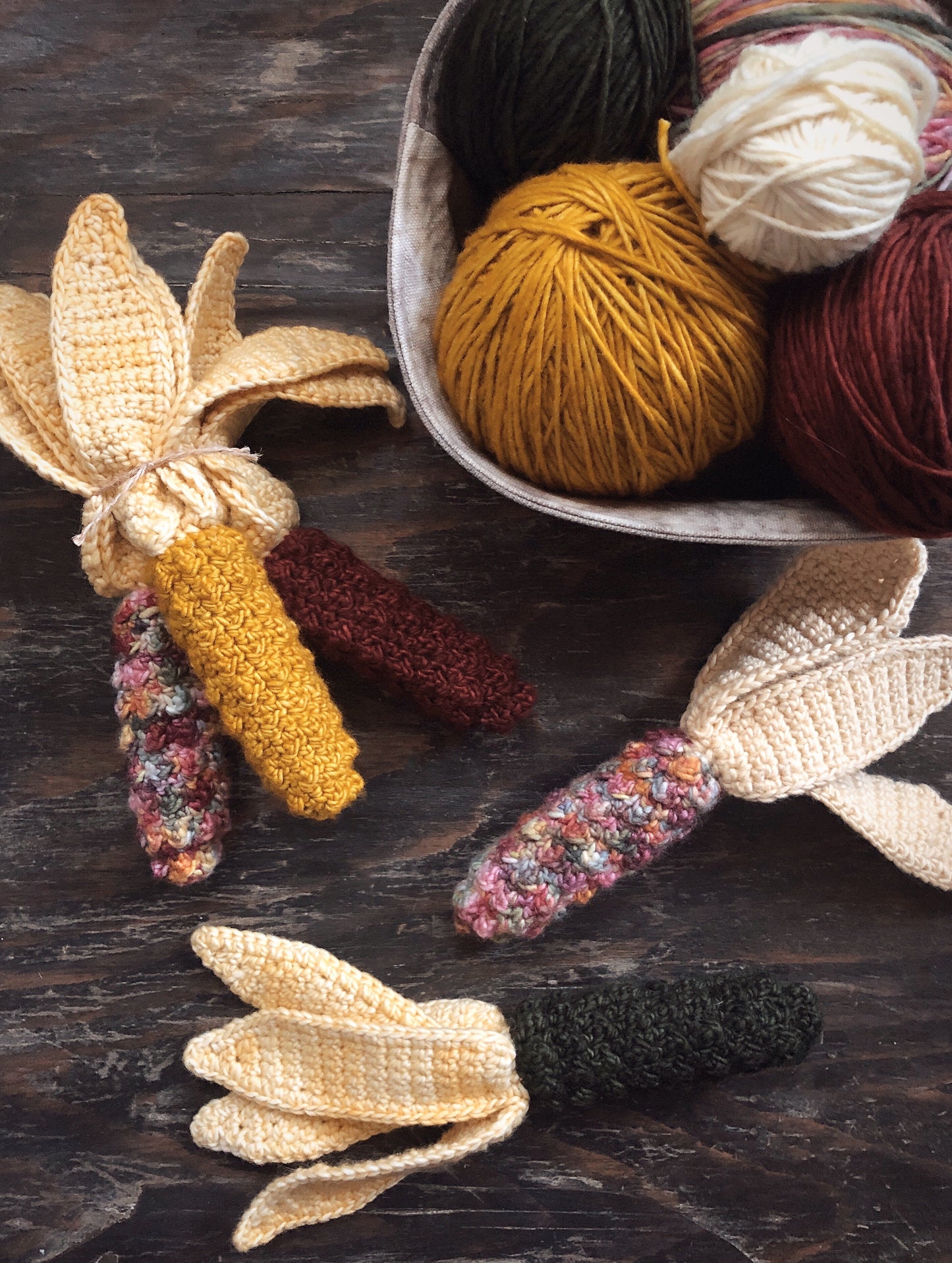 Autumn Corn Crochet Pattern - Indian Jewel Corn PDF, Amigurumi Fall Decor