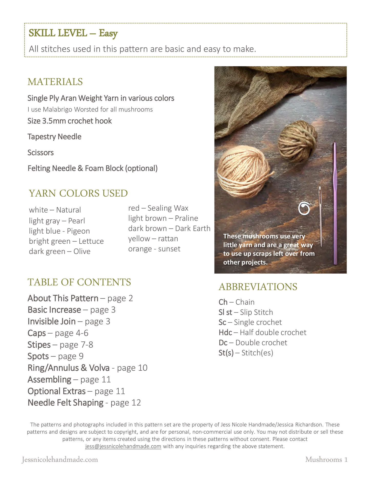 Mushrooms Crochet Pattern PDF, Amigurumi Decor