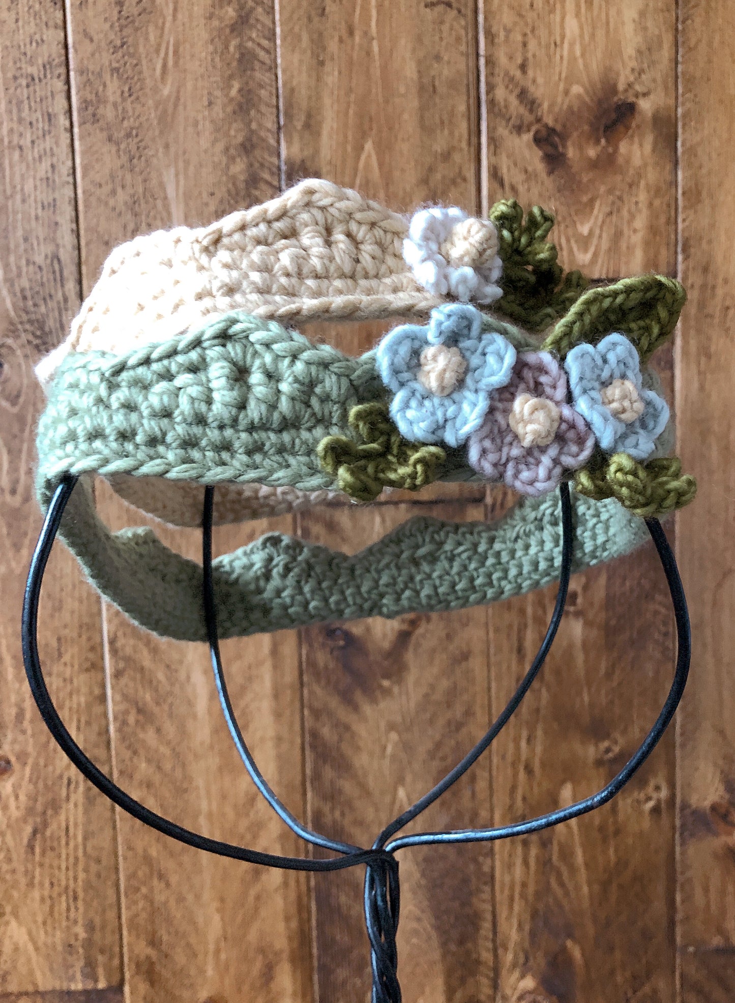 Wildflower Crown Crochet Pattern – Digital PDF, Floral Crochet Crown in 5 Sizes
