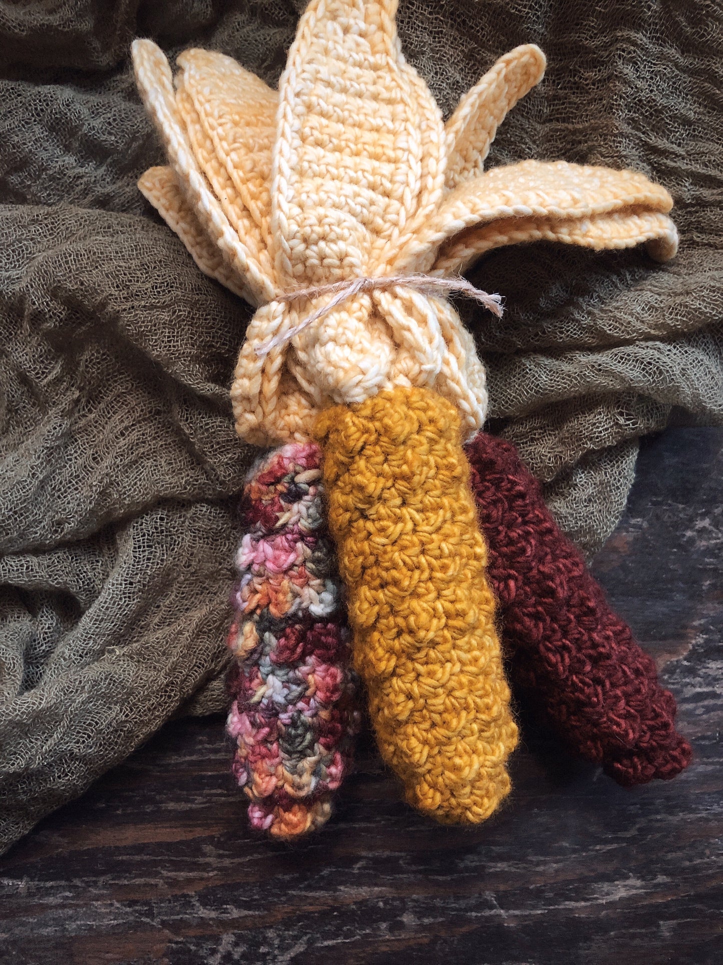 Autumn Corn Crochet Pattern -  Indian Jewel Corn PDF, Amigurumi Fall Decor