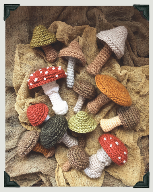 Mushrooms Crochet Pattern PDF, Amigurumi Decor